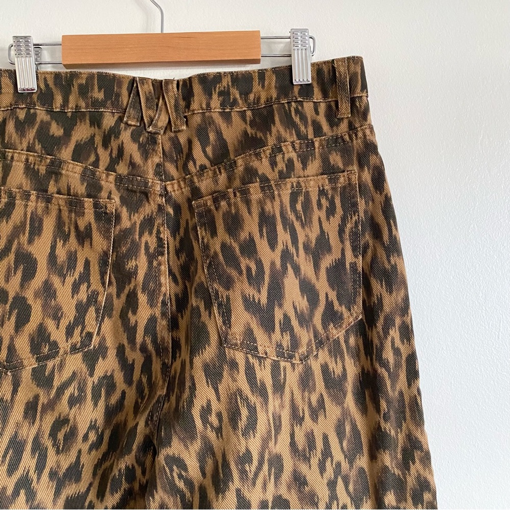 Steve Madden Maise Leopard Barrel Wide Leg High Rise Jeans NWT - Picture 7 of 8